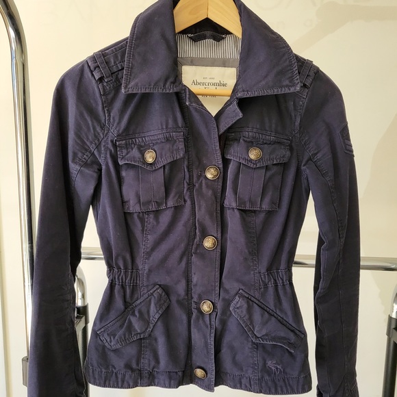 Navy blue military style Abercrombie and Fitch Jacket size XS - Picture 1 of 5